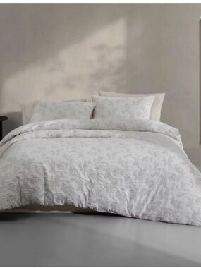 Calvin Klein Cascade Cotton Reversible Grey Duvet Cover Set Sz KING NEW
